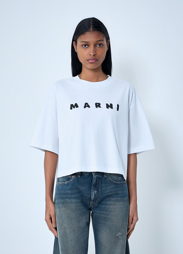 Marni Logo Motif T-Shirt White mni0263011